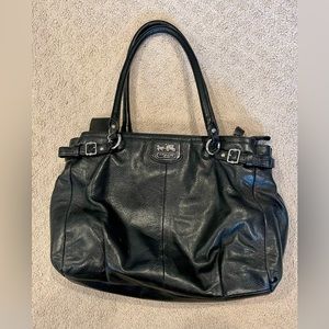 Coach Leather Madison Kara Carryall Purse Black 22262, EUC